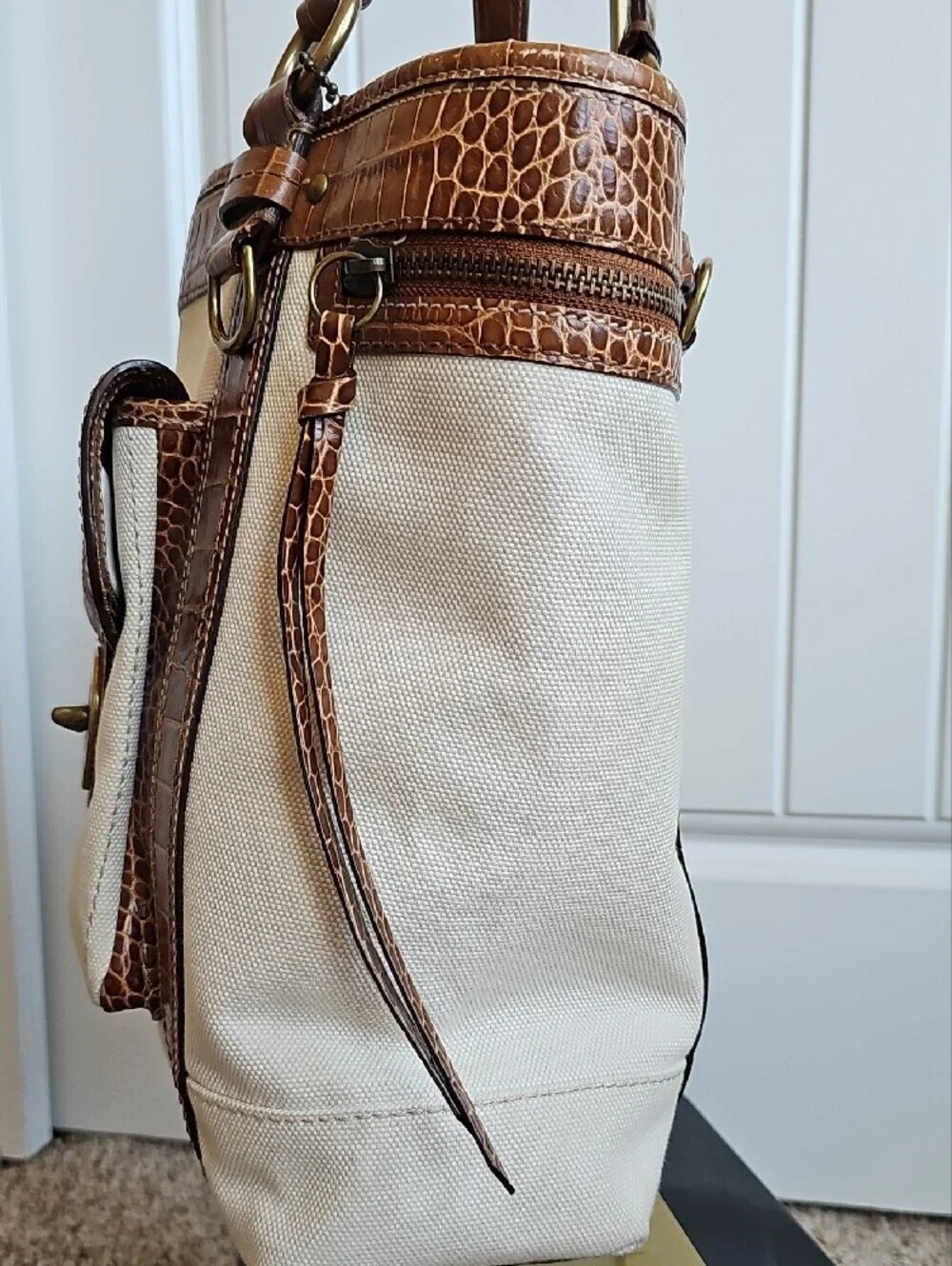 Coach 2006 Vintage Legacy Canvas & Croc Leather Pocket Tote 10648